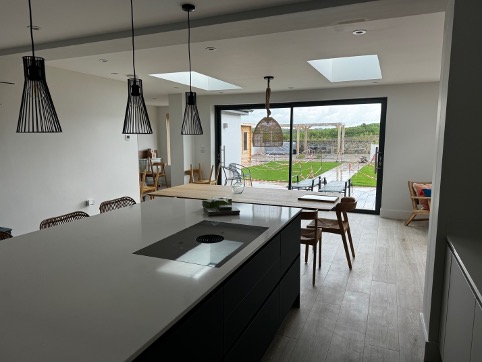 Interior of the refurbished bungalow at Mordros, Trevone